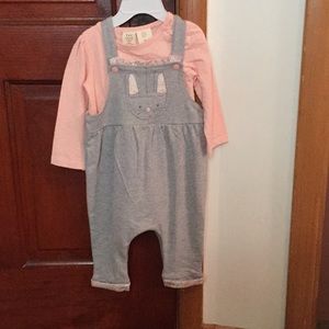 NWT Organic cotton bunny overalls